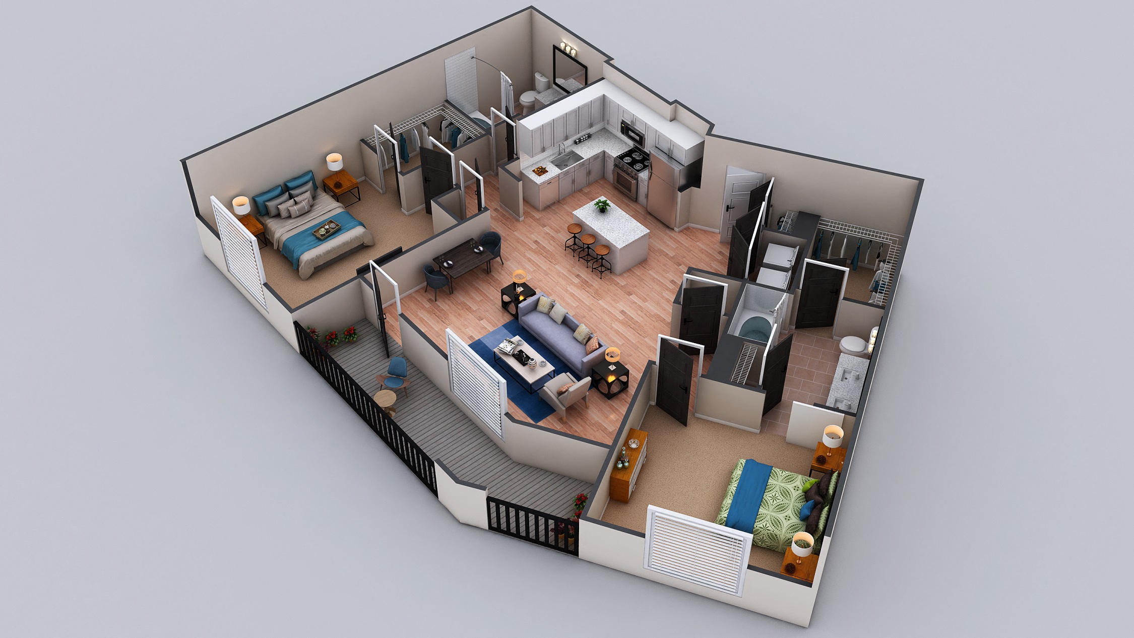 Floor plan for 2 beds, 2 baths, 1458 sqft